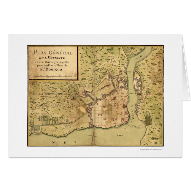 Carte dominicaine 1805 de Saint-Domingue (Devant horizontal)