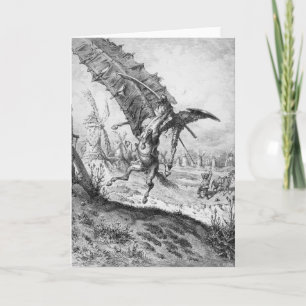Carte Don don Quichotte et les moulins à vent