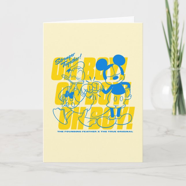 Carte Donald Duck & Mickey Fist Bump Oh Boy ! (Devant)