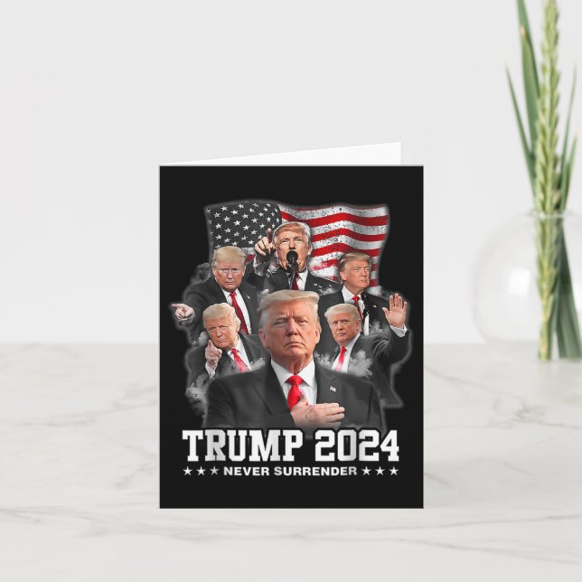 Carte Donald J Trump 2024 ne se rend jamais (Devant)