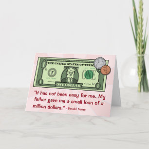 Carte Donald Trump comme billet d'un dollar