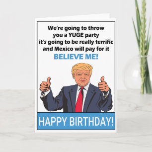 Carte Donald Trump Drôle Cadeau Pour Anniversaire