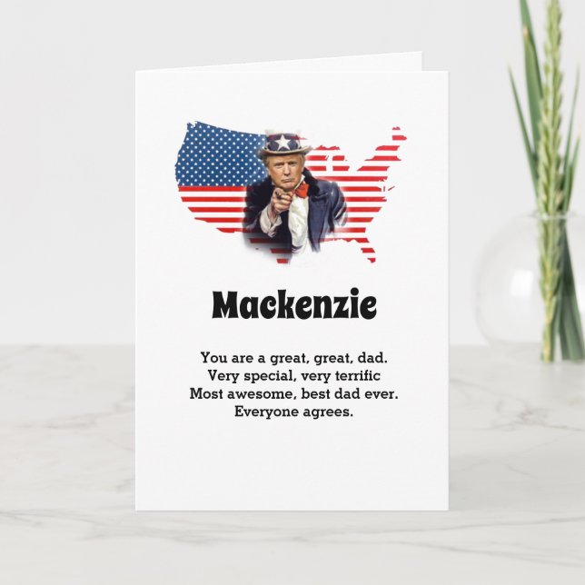 Carte Donald Trump Fête des pères Ajouter un nom Funny P (Devant)