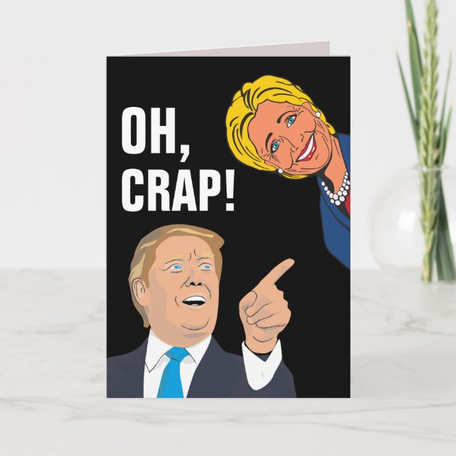 Carte DONALD TRUMP & HILLARY CLINTON FUNNY BANTHDAY Card (Devant)