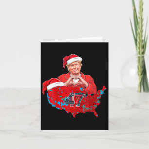 Carte Donald Trump Noël Rouge États-Unis Couverture Trum