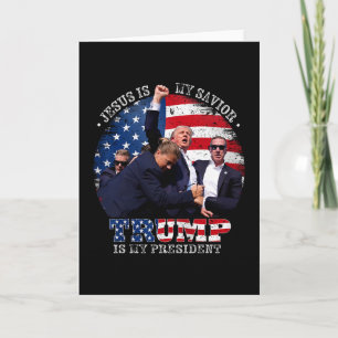 Carte Donald Trump se bat Jésus est mon Sauveur Trump es