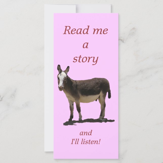 Carte Donkey a Funny Tail Cute Signet pour enfants (Devant)