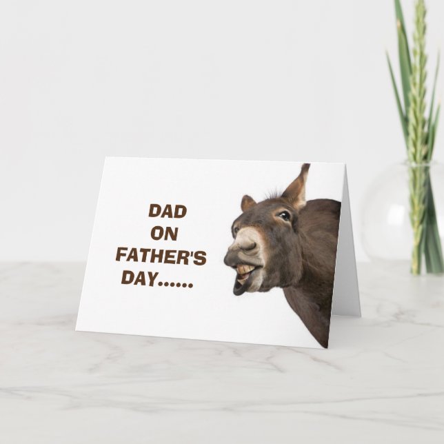 CARTE DONKEY DIT QU'IL AIME LA FÊTE DES PÈRES PAPA (Devant)