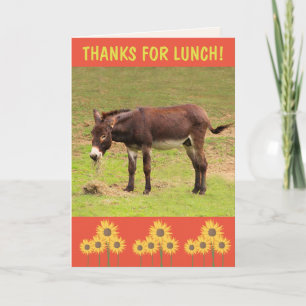 Carte Donkey Merci Pour Le Merci Du Déjeuner