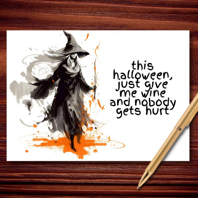 Carte Donne-Moi Juste Halloween Le Vin (Créateur téléchargé)