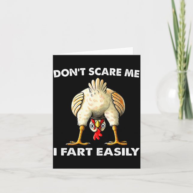 Carte Don't E Me I Fart Easily Funny Sarcasm Humor Chick (Devant)