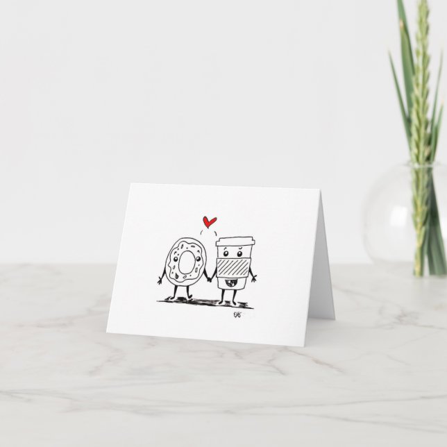 Carte Donut et Café "Love You a-Latte" (Devant)