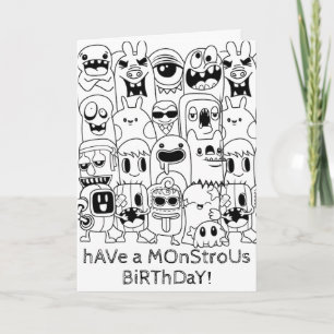 Carte Doodday Card - Monstral Birthday Card