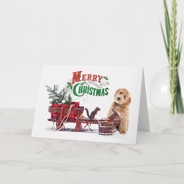 Carte Doodle Chien Noël (Devant)