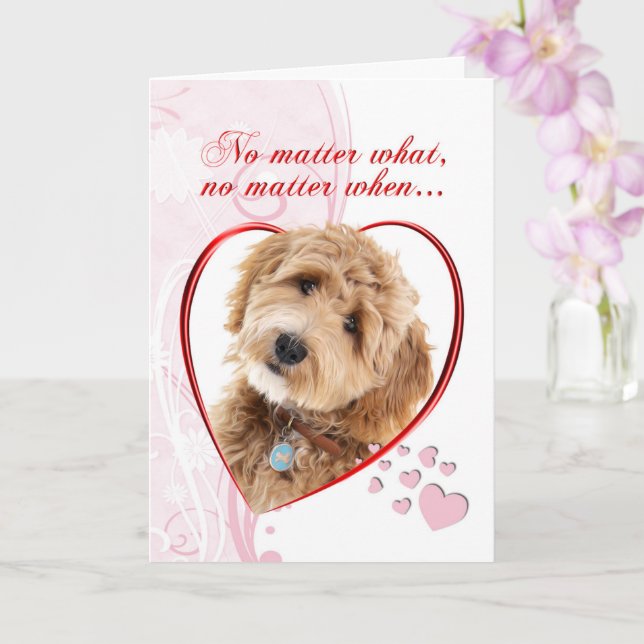 Carte Doodle Chien Valentine (Orchidée)