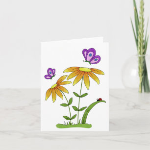 Carte Doodle Flowers Insects et bogues Générique Toute u