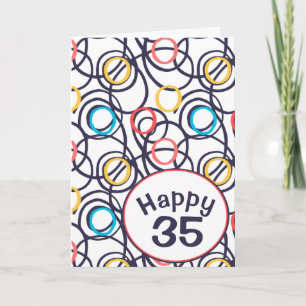 Carte Doodle funky pour 35e anniversaire   