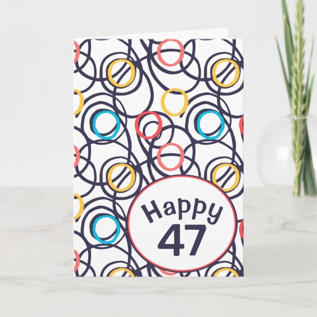 Carte Doodle funky pour 47e anniversaire (Devant)