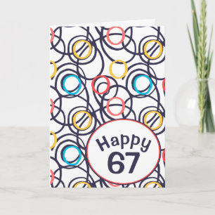 Carte Doodle funky pour 67e anniversaire