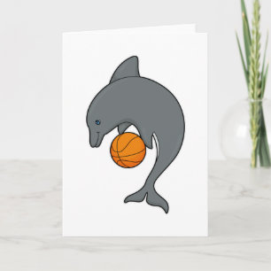 Carte Dophin comme joueur de basket-ball avec basket-bal