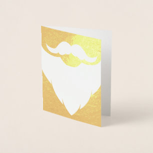 Carte d'or de barbe blanche père Noël Père Noël