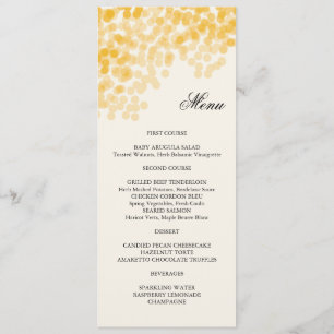 Carte d'or de menu de petite averse
