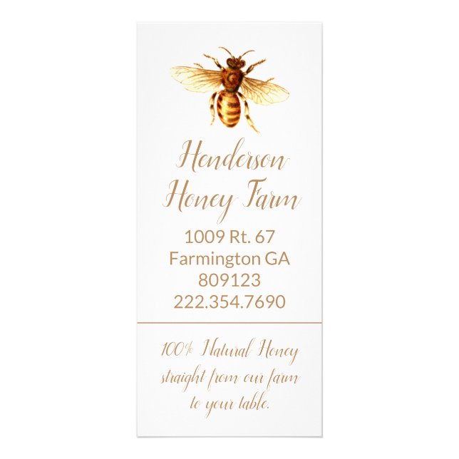 Carte d'or de support d'affaires d'abeille de miel (Devant)