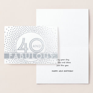 Carte Dorée 40 & Fabuleux Joyeux Quarantième Anniversaire Kraf