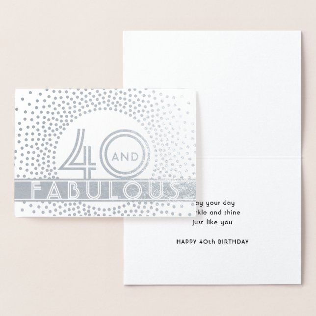 Carte Dorée 40 & Fabuleux Joyeux Quarantième Anniversaire Kraf (Affichage)