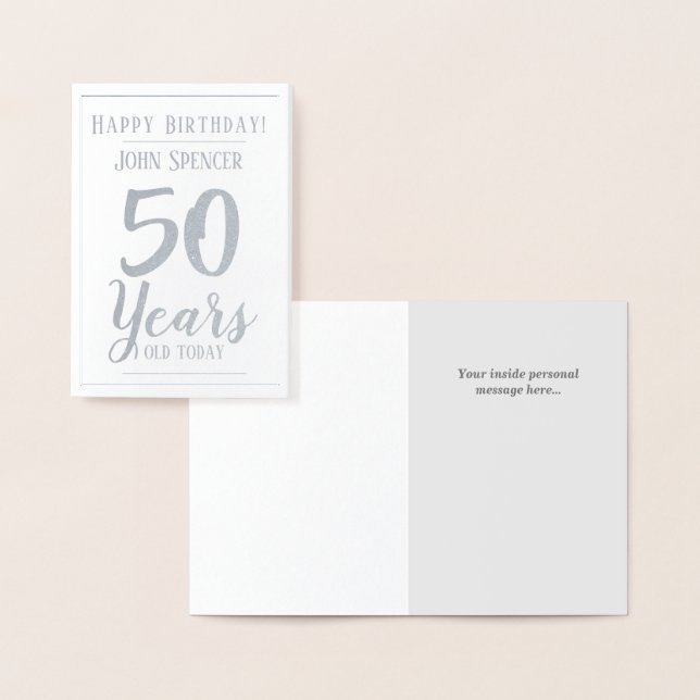 Carte Dorée 50 Ans. Anniversaire 50 ans (Affichage)