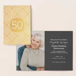 Carte Dorée 50e anniversaire du Mariage d'or