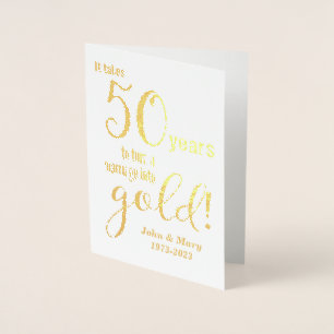 Carte Dorée 50e anniversaire du Mariage Or