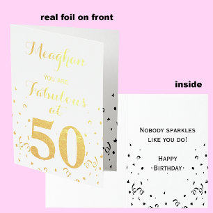 Carte Dorée 50e anniversaire Gold Foil à 50