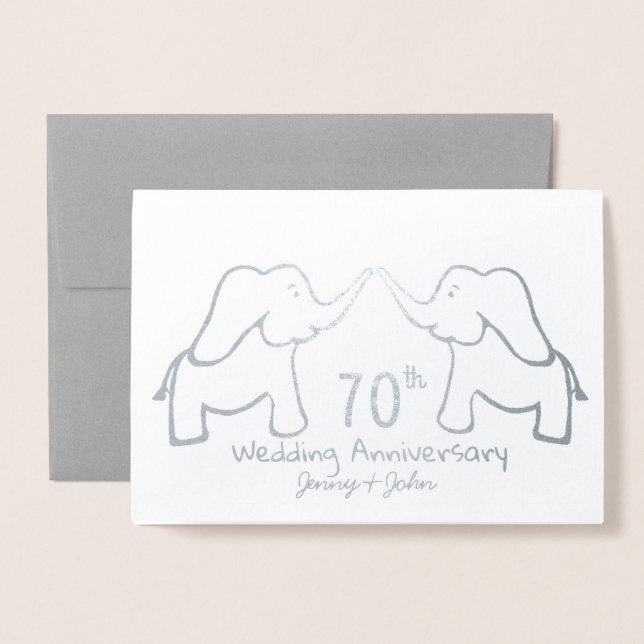 Carte Dorée 70e éléphant du Mariage Platinum (Devant avec enveloppe)