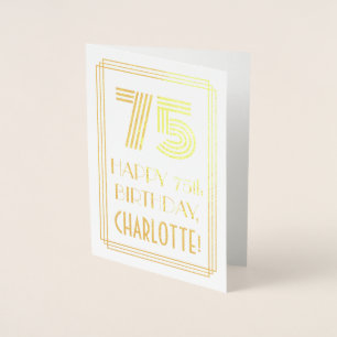 Carte Dorée 75e anniversaire - Art Déco Inspiré Look "75" & No