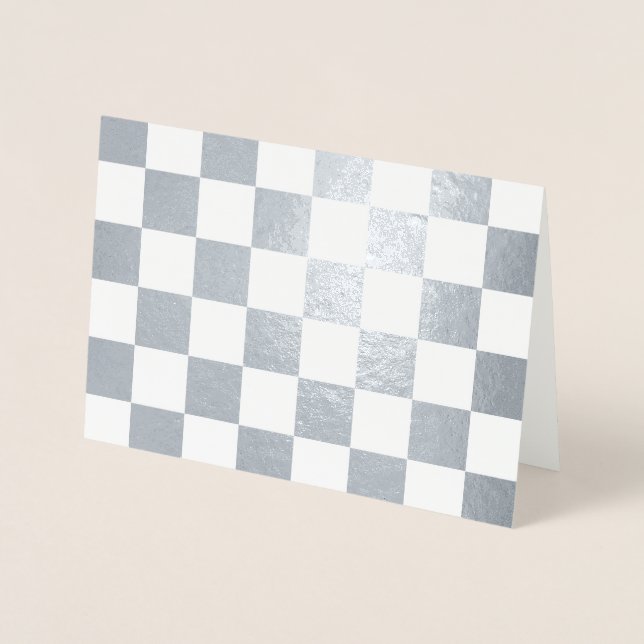 Carte Dorée à damiers blanc et argent (Devant)