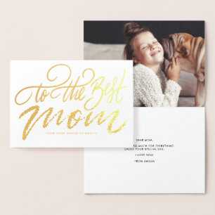 Carte Dorée À la meilleure maman Laisser une joyeuse fête des 