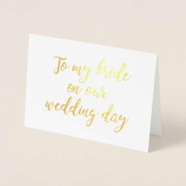 Carte Dorée À Ma Mariée Le Jour Du Mariage (Devant)