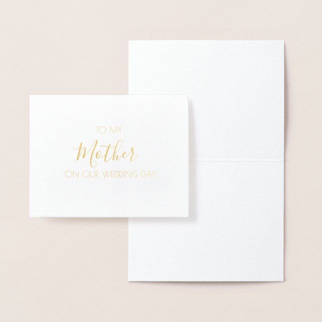Carte Dorée À MA MÈRE | Lettre du jour de mariage (Affichage)