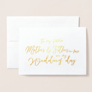 Carte Dorée À mes futurs beaux-parents le jour de mon mariage