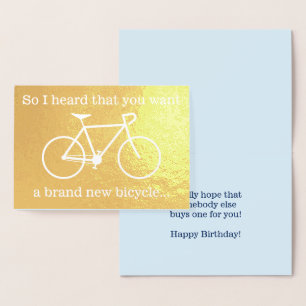 Carte Dorée "Ainsi j'ai entendu que vous voulez une bicyclette