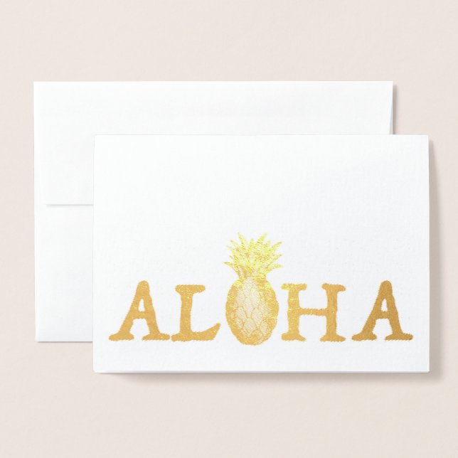 Carte Dorée ALOHA Hawaii Hawaii Luau Aigle tropicale (Devant avec enveloppe)
