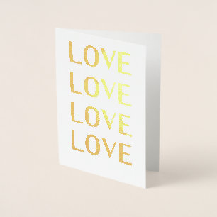 Carte Dorée Amour noir blanc typographie minimaliste moderne