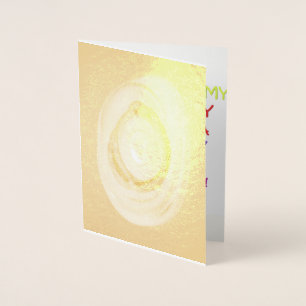 Carte Dorée Amour poétique amusant avec le design artistique p