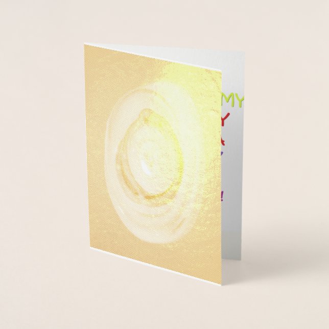 Carte Dorée Amour poétique amusant avec le design artistique p (Devant)