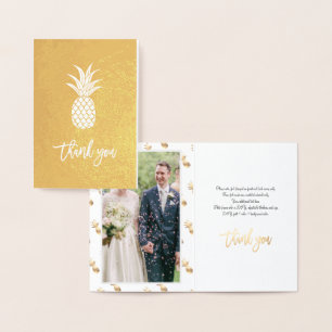 Carte Dorée Ananas à huile d'or, Merci avec photo