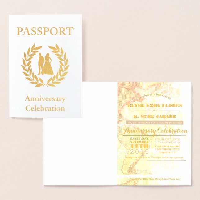 Carte Dorée Anniversaire de la fête Gold Passport (Affichage)