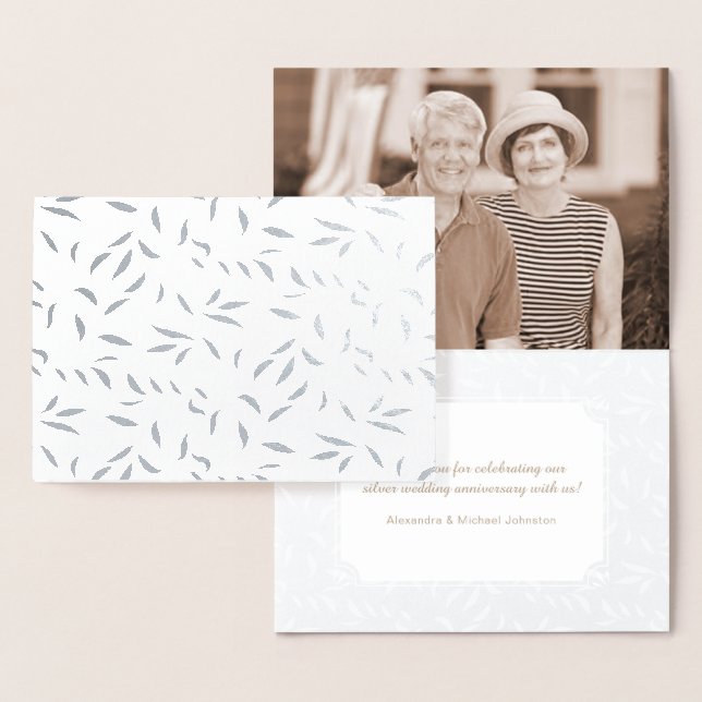 Carte Dorée Anniversaire du Mariage d'argent Merci Notes (Affichage)