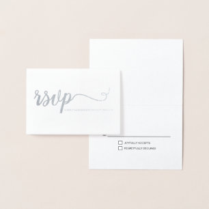Carte Dorée Anniversaire du Mariage d'argent RSVP