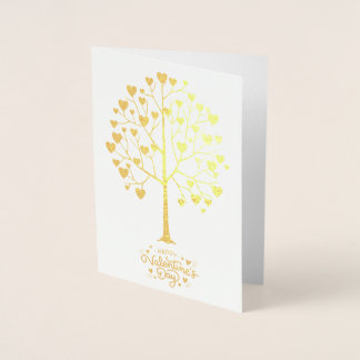 Carte Dorée Arbre à Cœur en Papier Détouré, Serez-Vous Mon Sai